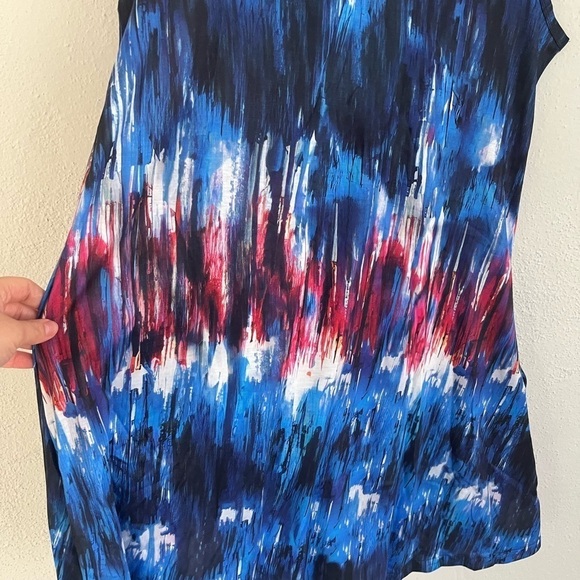 CAMISA Woman Dark Blue & Purple Pocket Crewneck Shift Dress, Size M - Picture 5 of 9